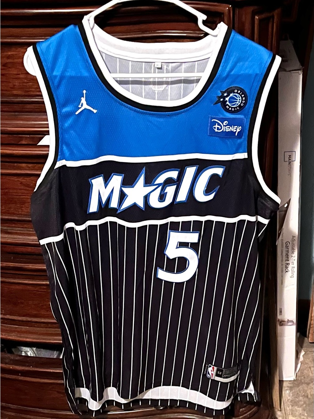 Nike Swingman XL Paolo Banchero #5 Orland Magic Black and Blue Basketball Jersey